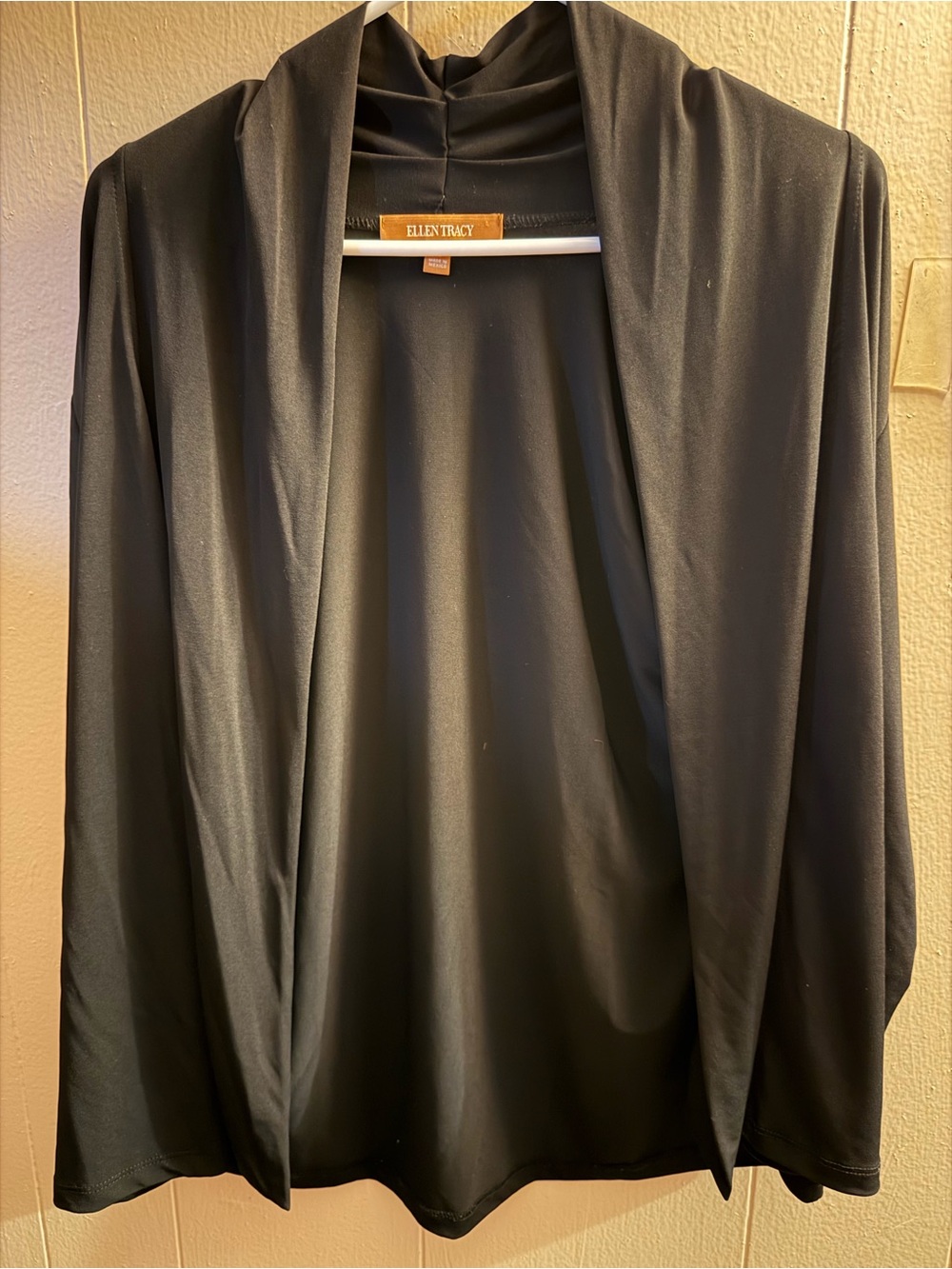 Ellen Tracy Black Open-Front Cardigan Size Large